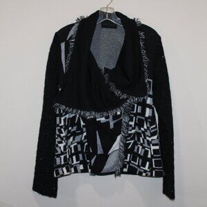 Didier Parakian wool angora‎ mohair blend sweater large collar sequins Size 5?
